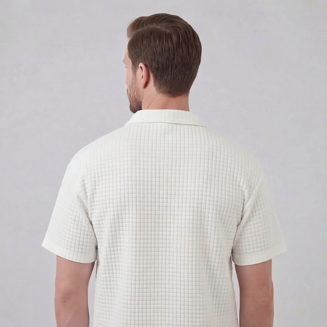 Conjunto de verano para hombre con camiseta y pantalón corto de punto waffle