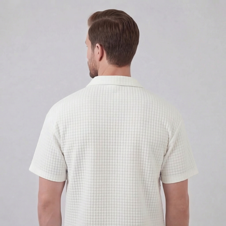 Conjunto de verano para hombre con camiseta y pantalón corto de punto waffle