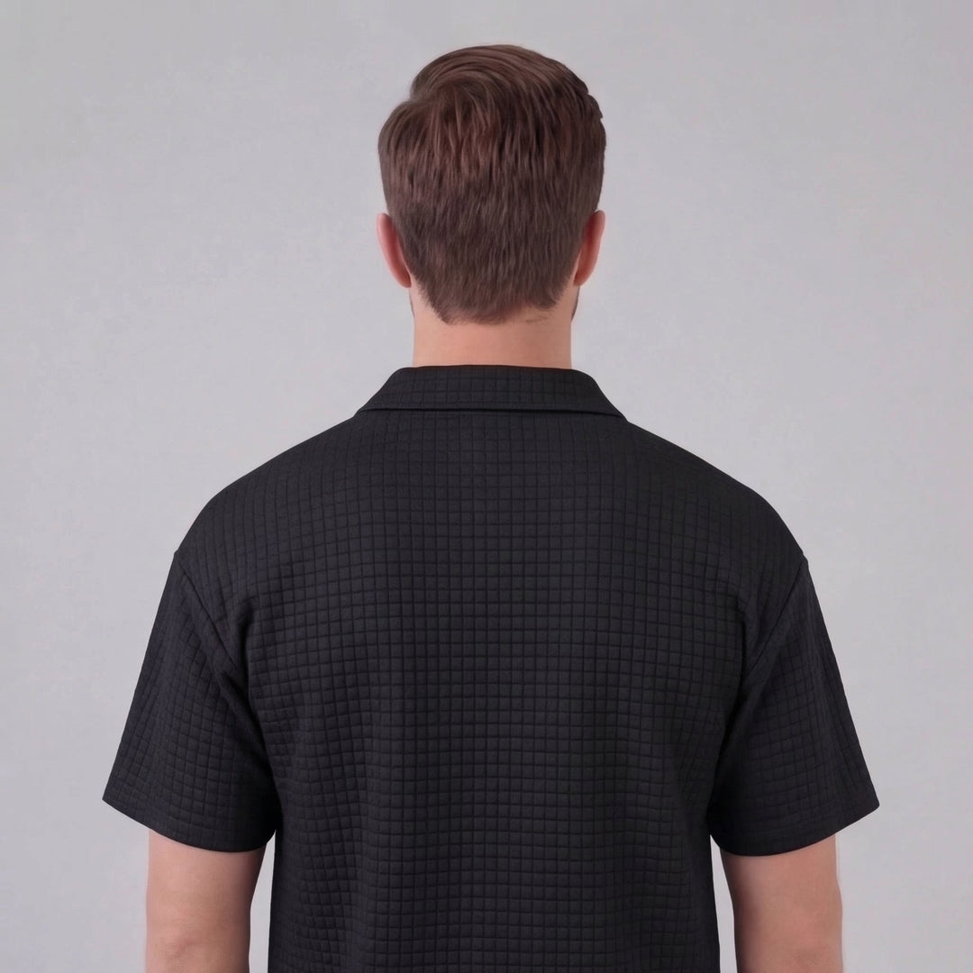 Conjunto de verano para hombre con camiseta y pantalón corto de punto waffle