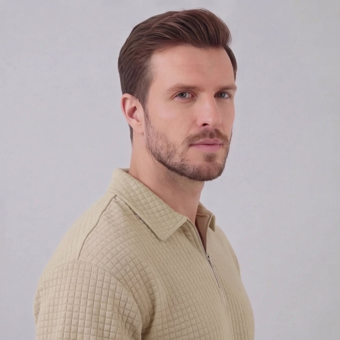 Conjunto de verano para hombre con camiseta y pantalón corto de punto waffle