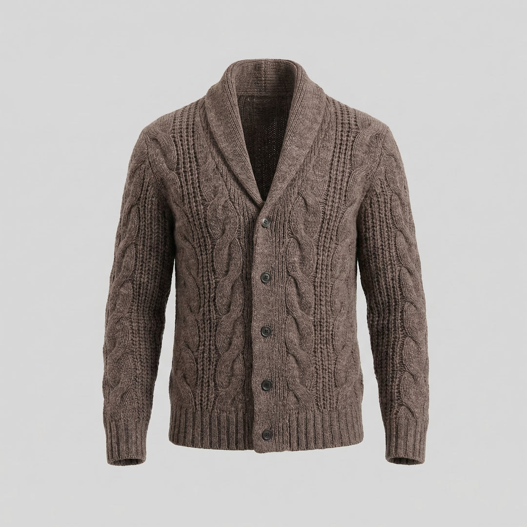 Cardigan da uomo in lana lavorata a maglia