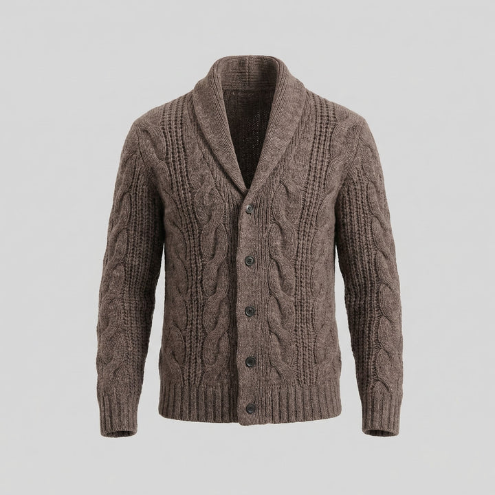 Cardigan da uomo in lana lavorata a maglia