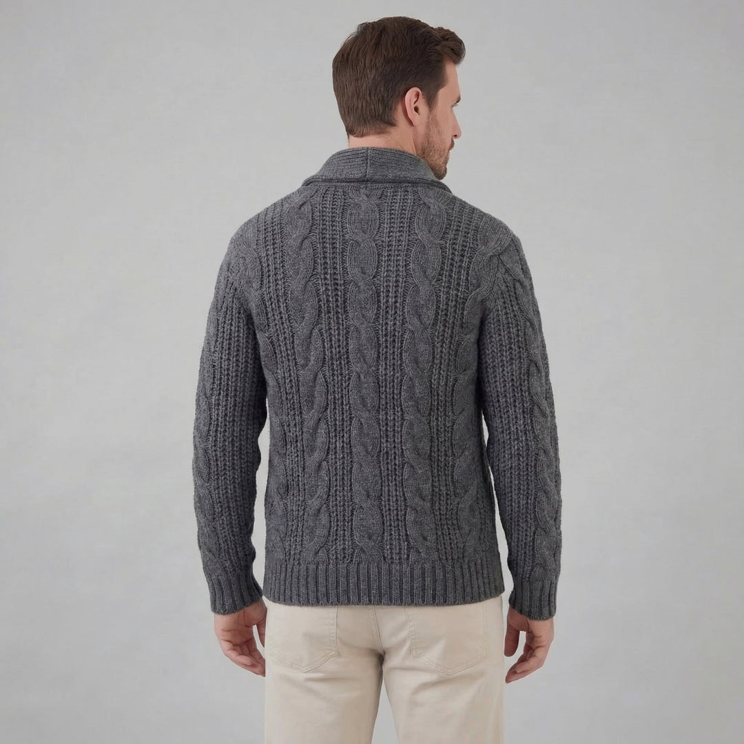 Cardigan da uomo in lana lavorata a maglia
