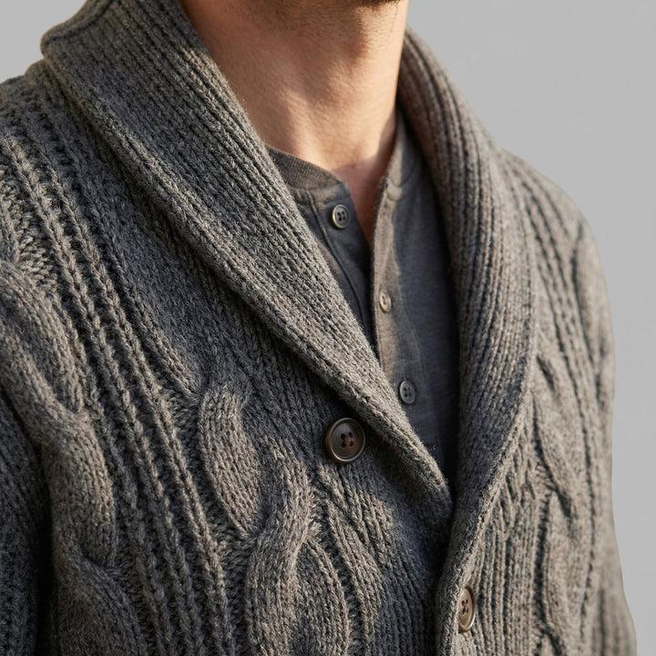 Cardigan da uomo in lana lavorata a maglia