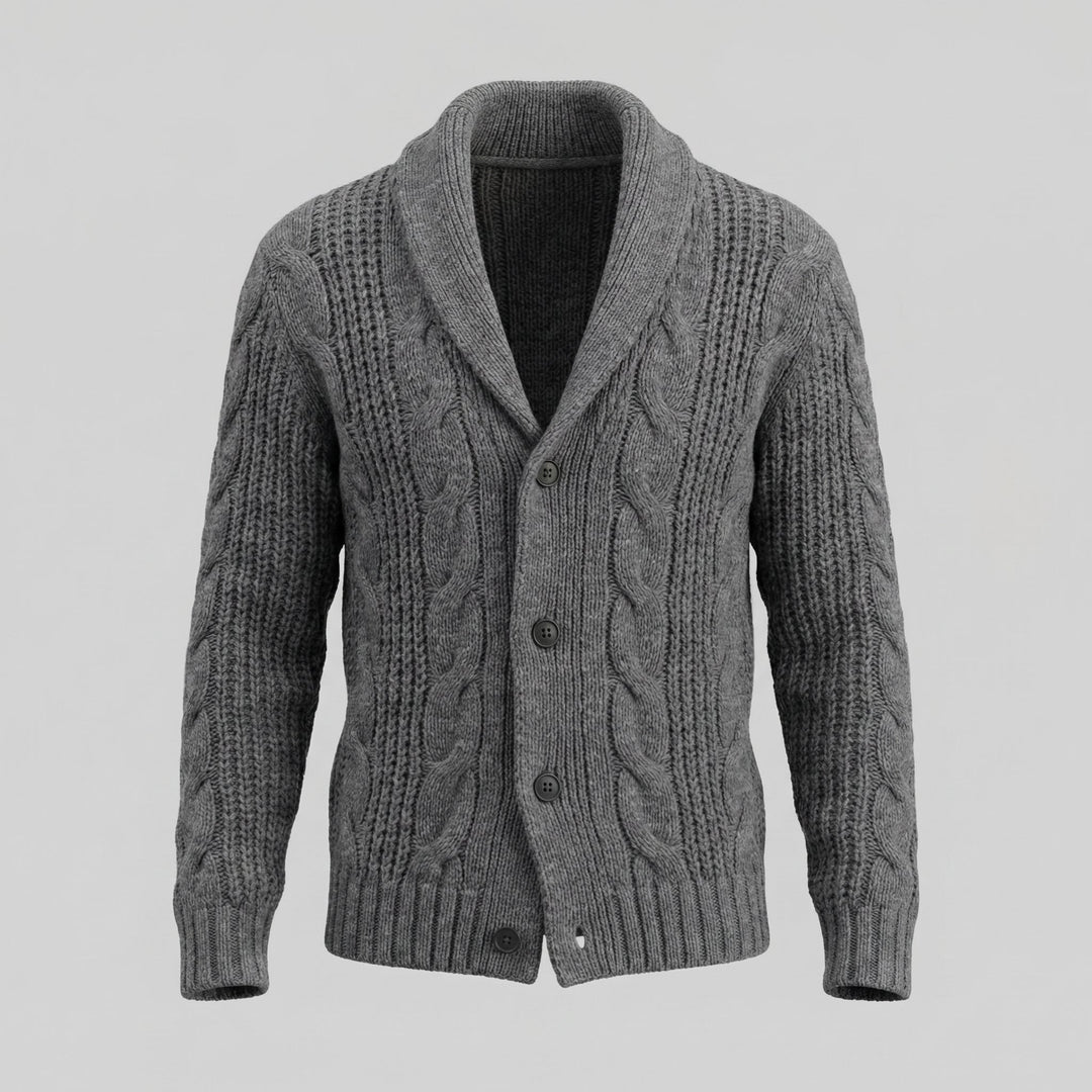 Cardigan da uomo in lana lavorata a maglia