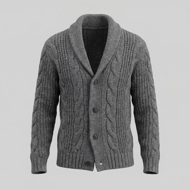 Cardigan da uomo in lana lavorata a maglia