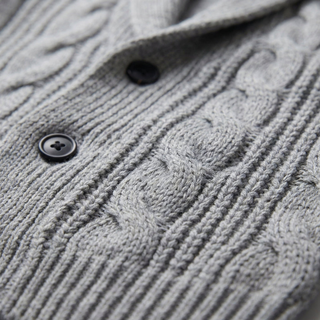 Cardigan da uomo in lana lavorata a maglia