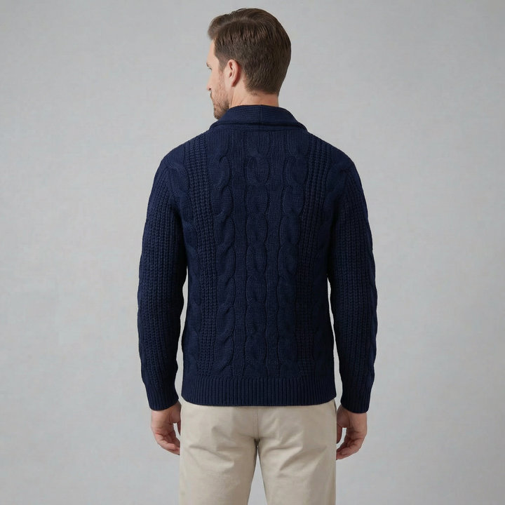 Cardigan da uomo in lana lavorata a maglia