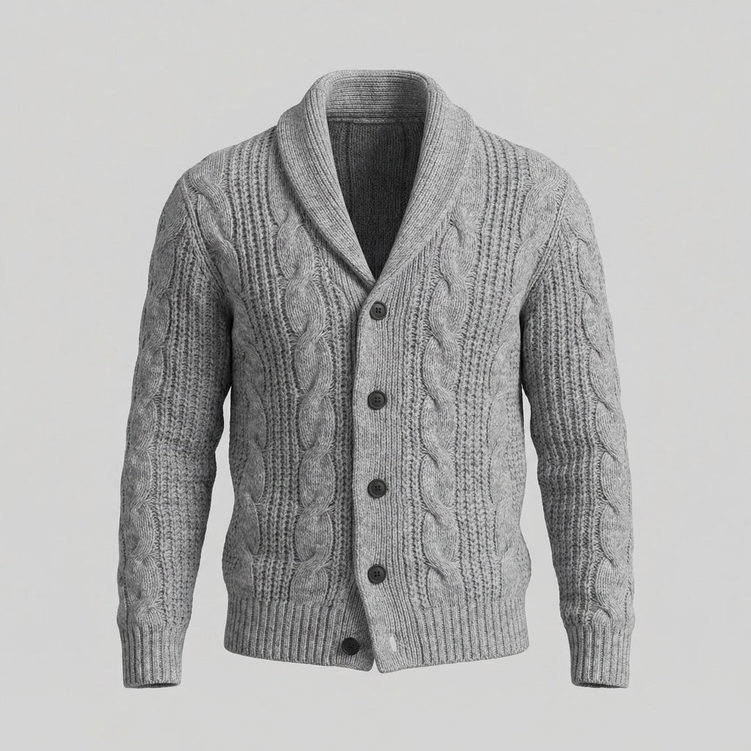 Cardigan da uomo in lana lavorata a maglia