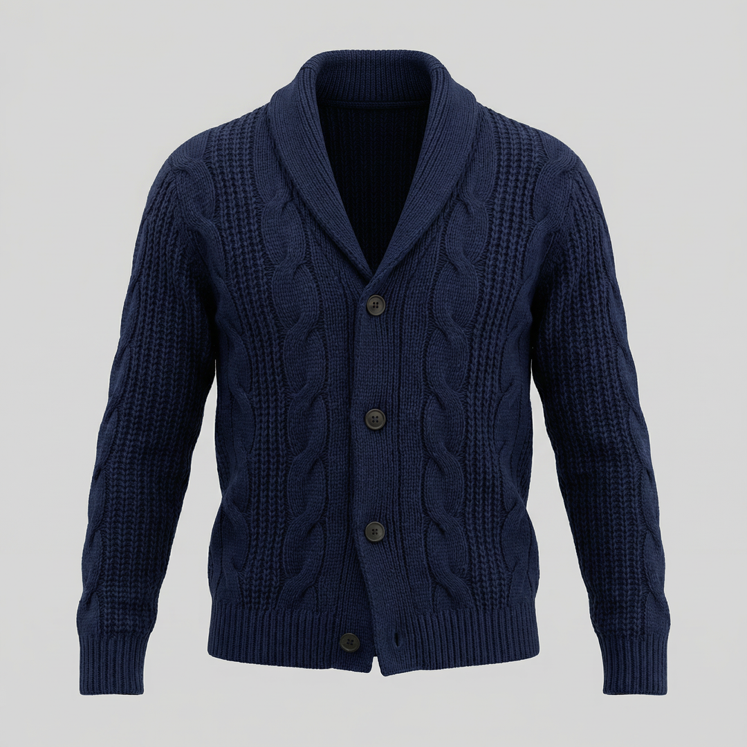 Cardigan da uomo in lana lavorata a maglia