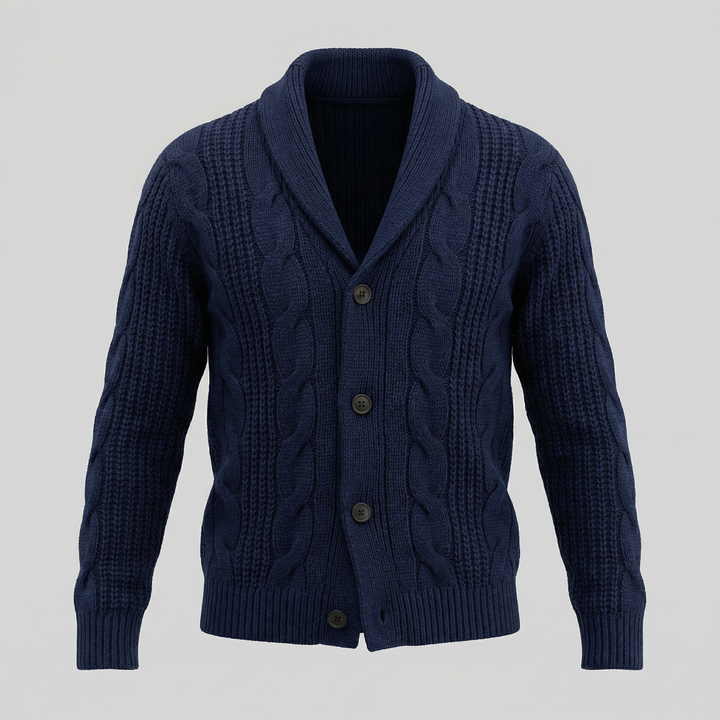 Cardigan da uomo in lana lavorata a maglia