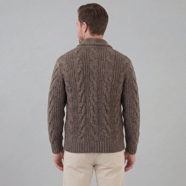 Cardigan da uomo in lana lavorata a maglia