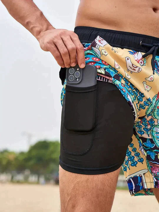 Hunter - Men's Quick Dry Swim Shorts with Compression Liner