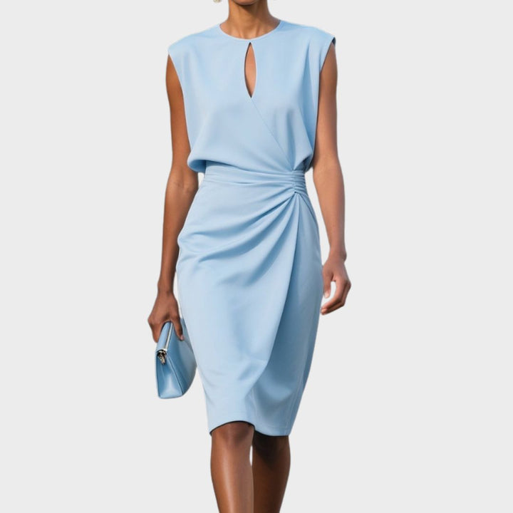 Laurena - Women's Flowing Midi Dress Elegant Drape