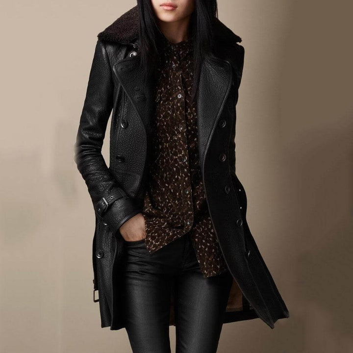 Trench-coat en cuir pour femmes, style Florence