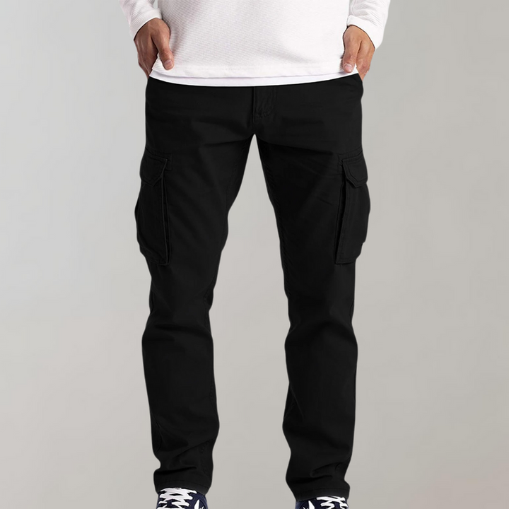 Men's Slim Fit Cargo Trousers with Multiple Pockets