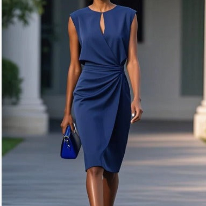 Laurena - Women's Flowing Midi Dress Elegant Drape