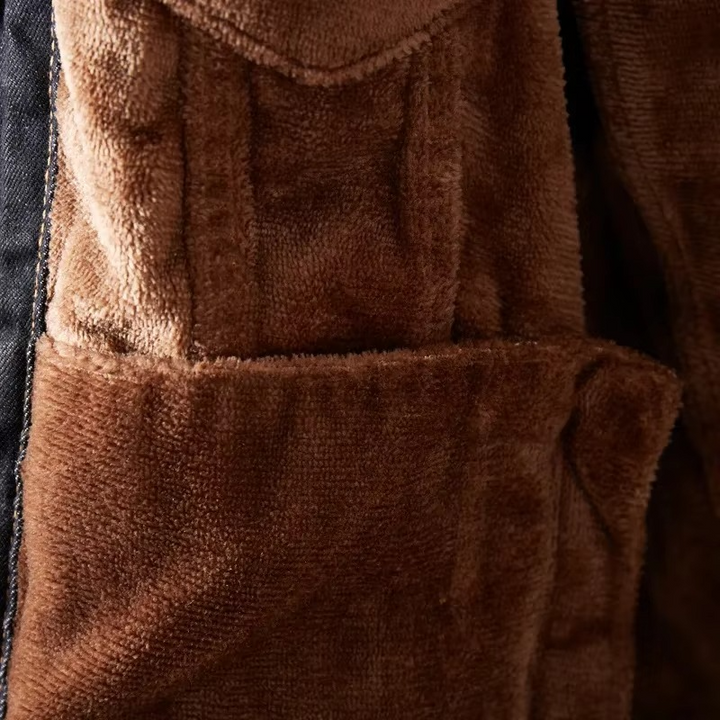 Veste d’hiver en jean pour homme, doublée en polaire épaisse, vêtement d’extérieur décontracté en coton