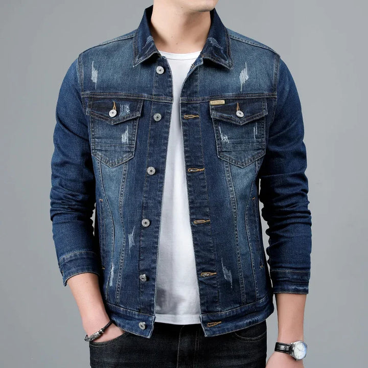 Chaqueta vaquera urbana deslavada para hombre