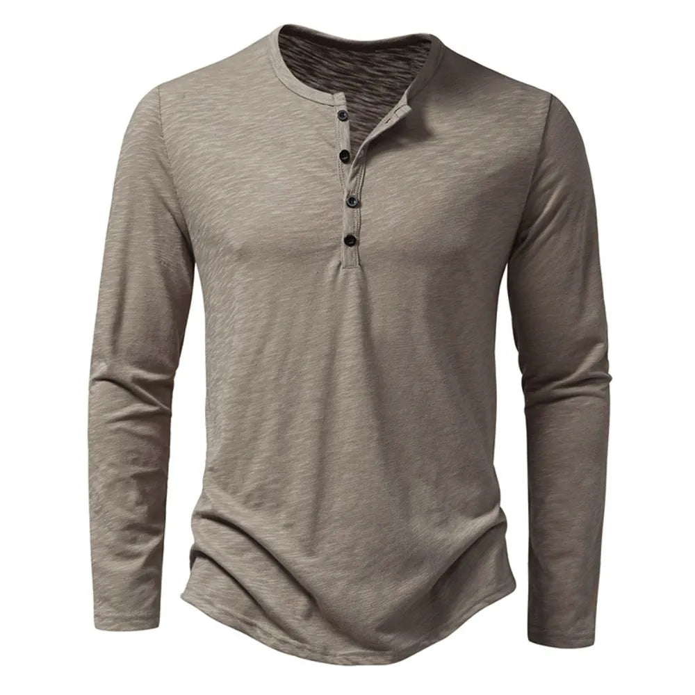 Chemise Henley classique à manches longues Dixon pour homme