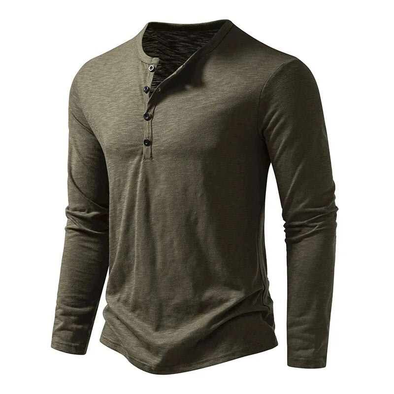 Chemise Henley classique à manches longues Dixon pour homme