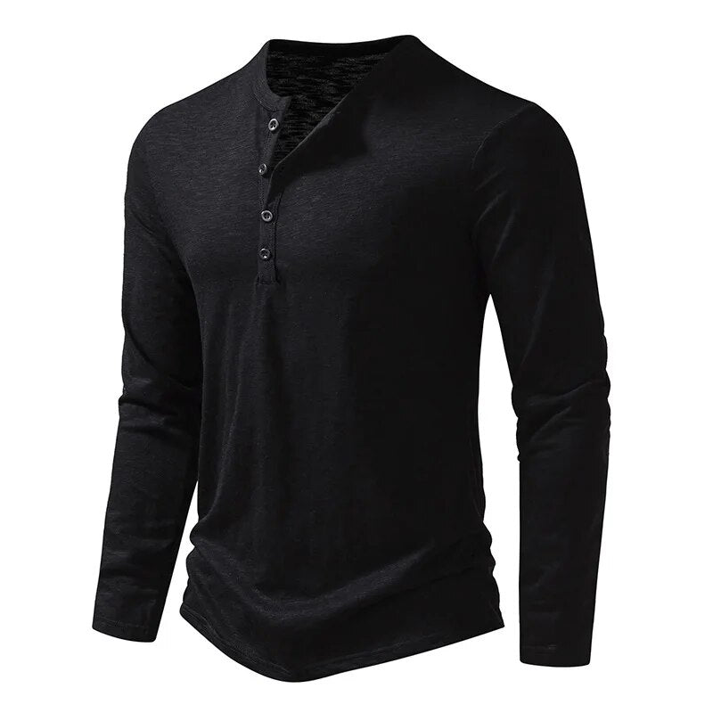 Chemise Henley classique à manches longues Dixon pour homme