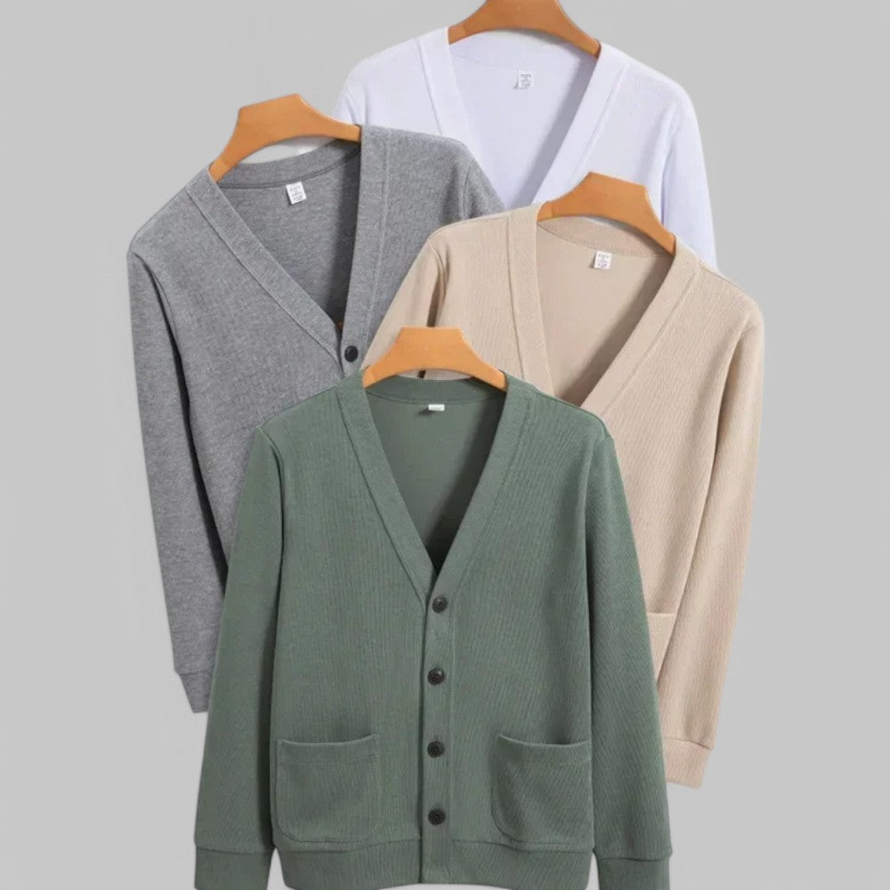 Cardigan en laine Lisbon pour homme avec fermeture boutonnée sur le devant