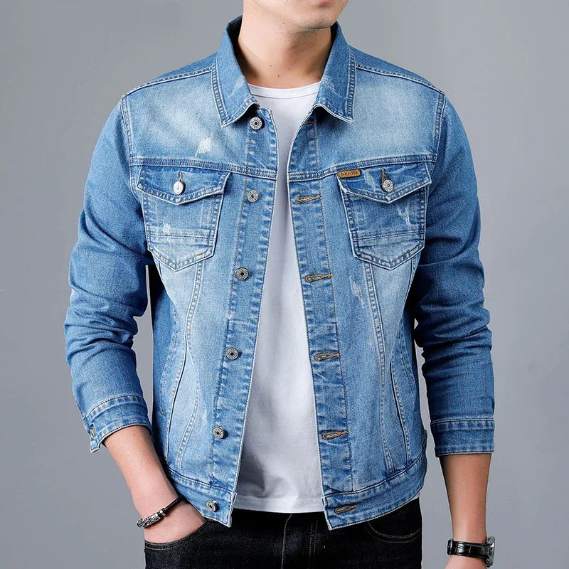 Chaqueta vaquera urbana deslavada para hombre