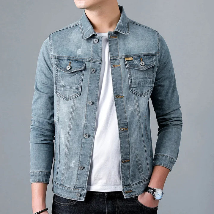 Chaqueta vaquera urbana deslavada para hombre