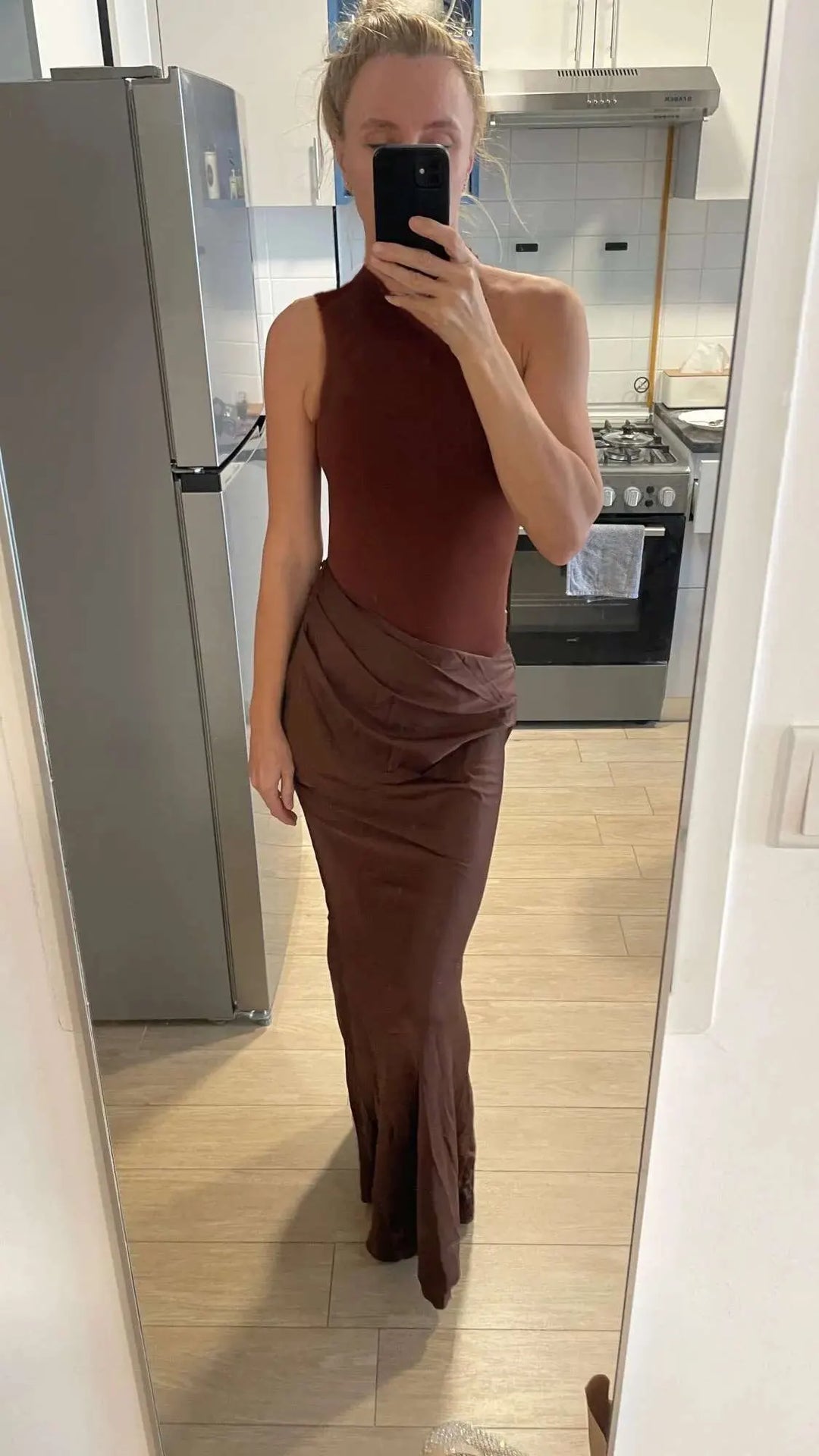 Kendra - Women's One-Shoulder Patchwork Maxi Dress