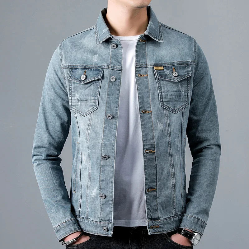 Chaqueta vaquera urbana deslavada para hombre