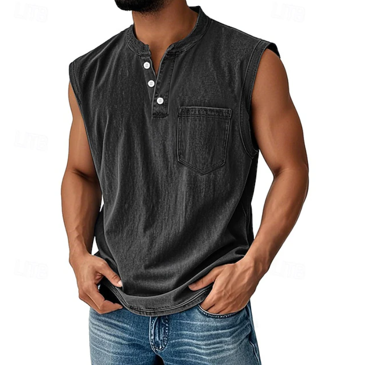 Gerald - Men's Sleeveless Vintage Style Shirt