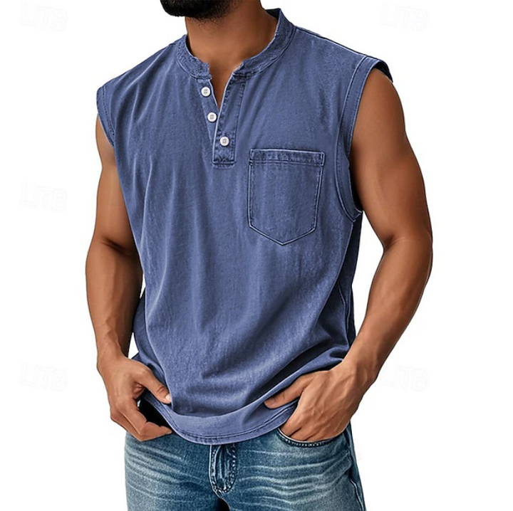 Gerald - Men's Sleeveless Vintage Style Shirt