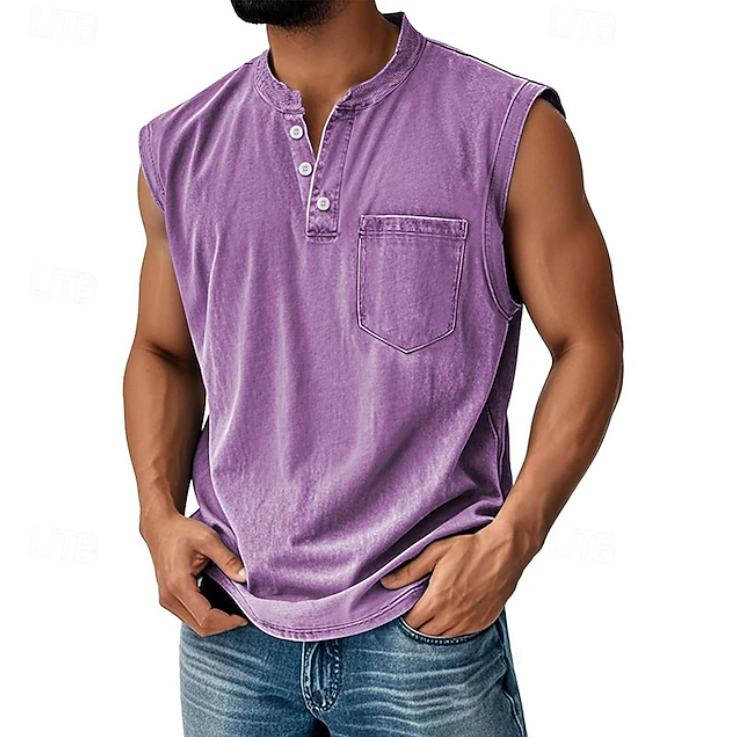 Gerald - Men's Sleeveless Vintage Style Shirt