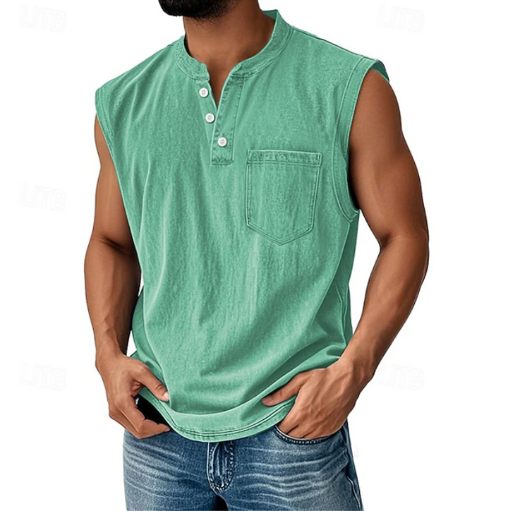 Gerald - Men's Sleeveless Vintage Style Shirt