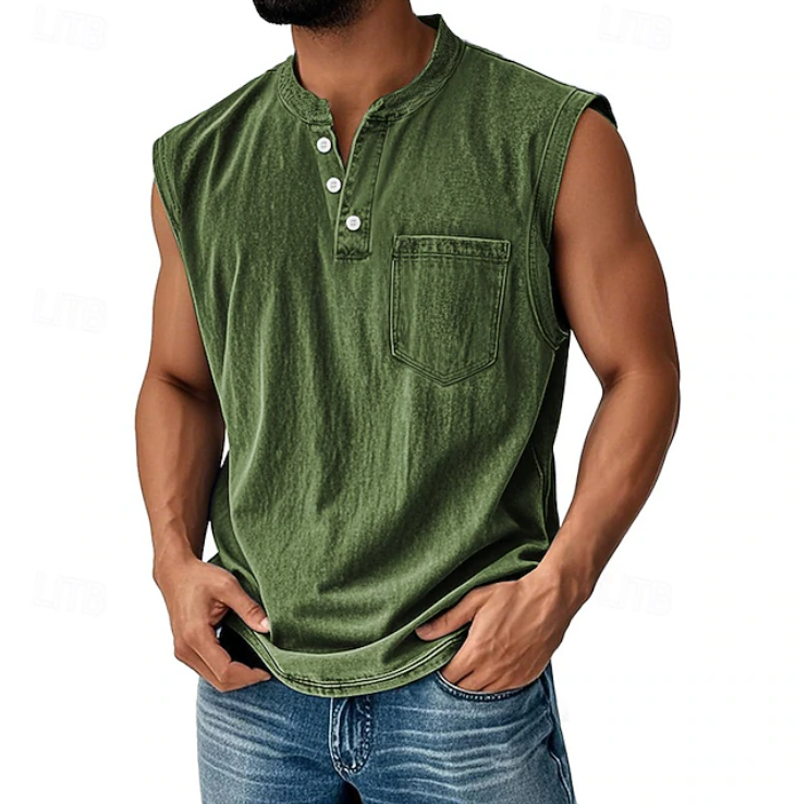Gerald - Men's Sleeveless Vintage Style Shirt