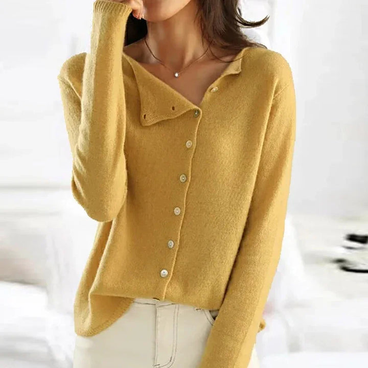 Cárdigan suave de cachemira con botones para otoño