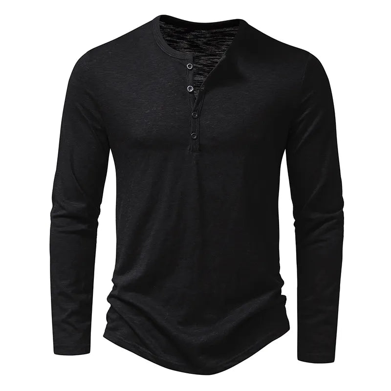 Chemise Henley classique à manches longues Dixon pour homme