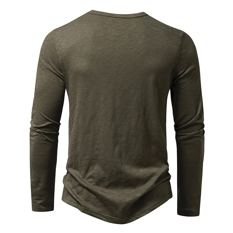 Chemise Henley classique à manches longues Dixon pour homme