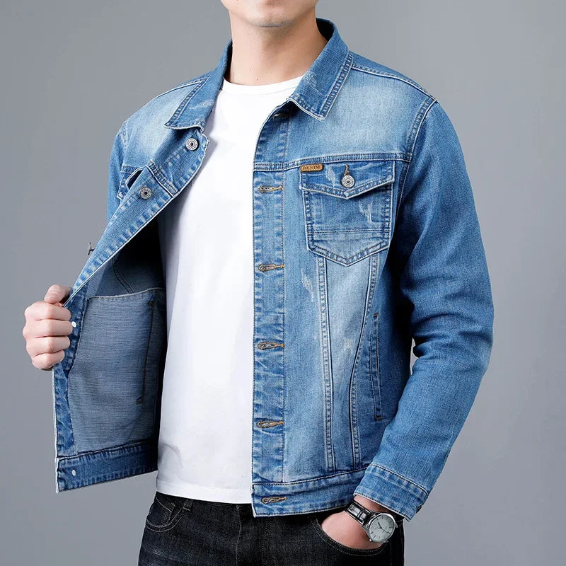 Chaqueta vaquera urbana deslavada para hombre
