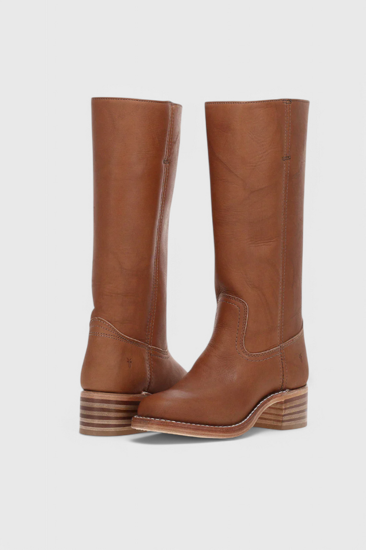 Ella - Bottes montantes en cuir à talons pour femme