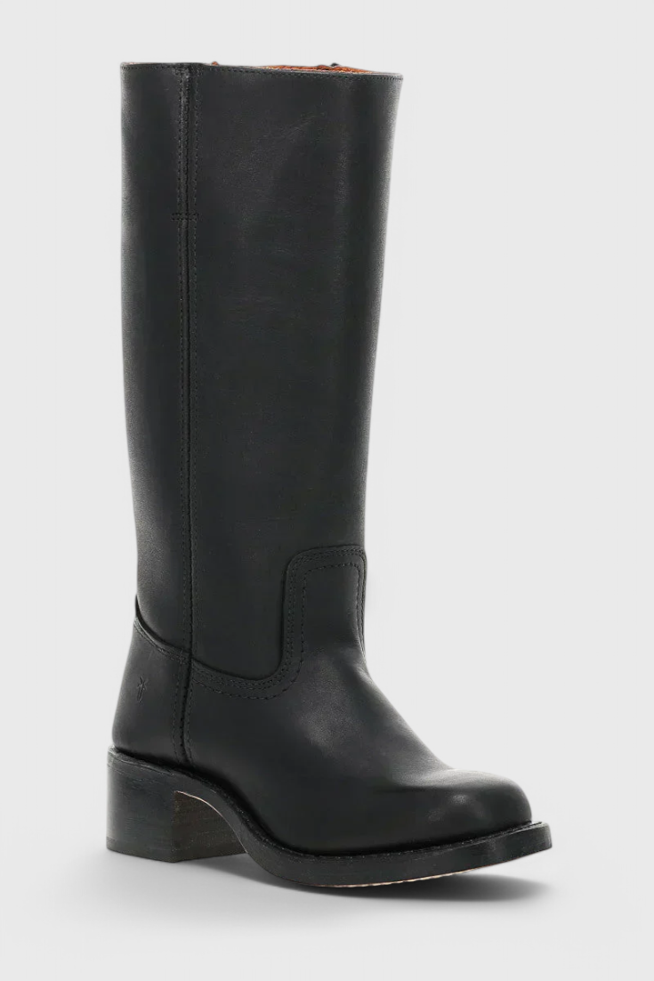 Ella - Bottes montantes en cuir à talons pour femme