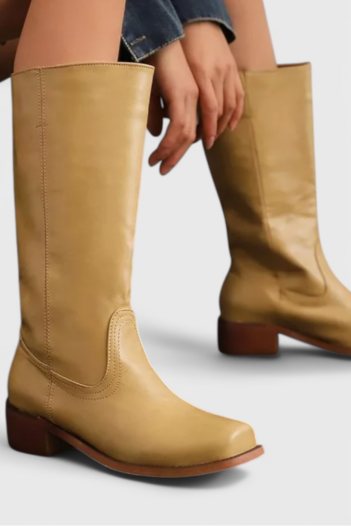 Ella - Bottes montantes en cuir à talons pour femme