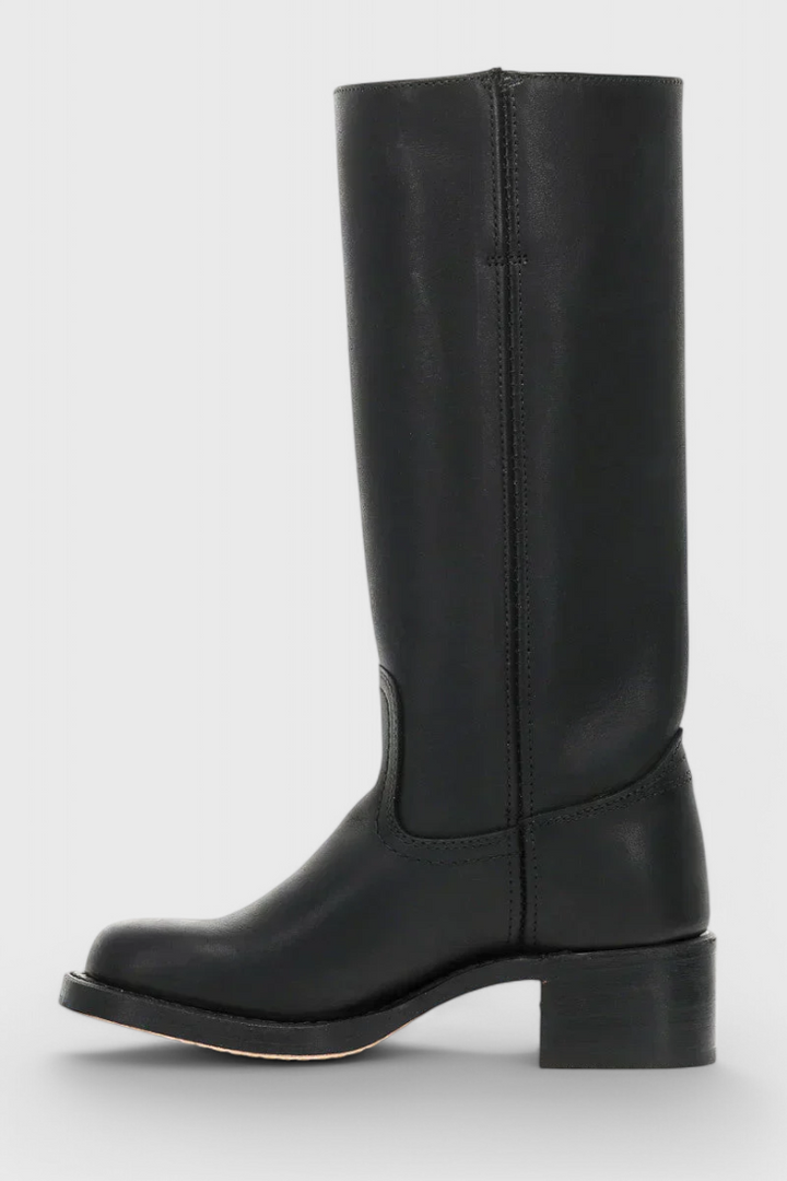 Ella - Bottes montantes en cuir à talons pour femme