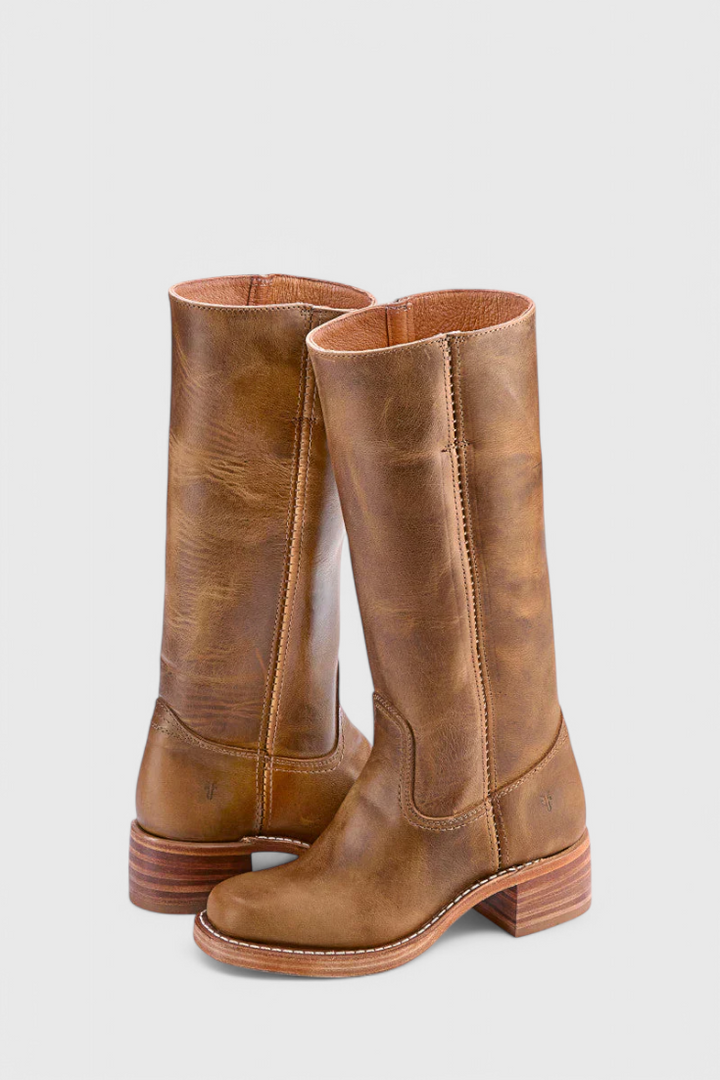 Ella - Bottes montantes en cuir à talons pour femme
