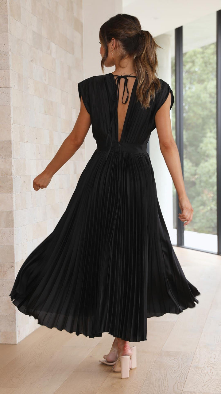 Annabelle - Women's Elegant Pleated Chiffon Maxi Dress