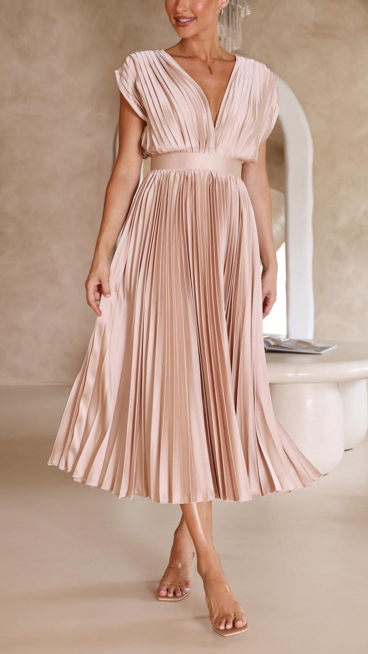 Annabelle - Women's Elegant Pleated Chiffon Maxi Dress