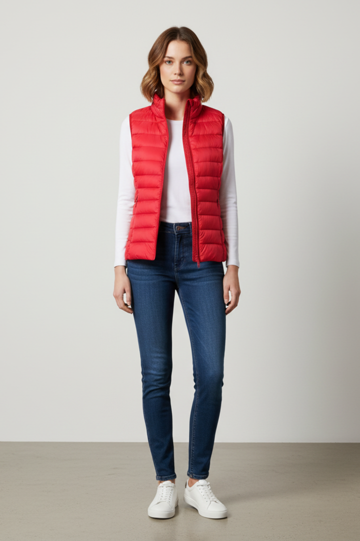 Gilet matelassé léger en duvet pour femme
