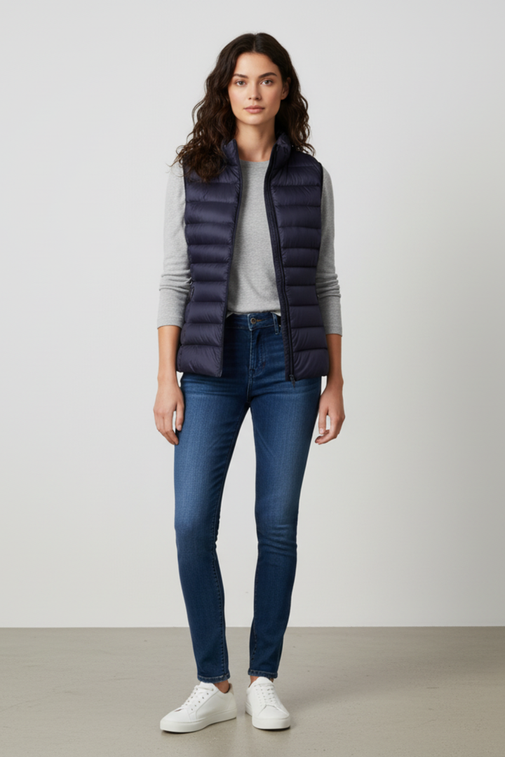 Gilet matelassé léger en duvet pour femme