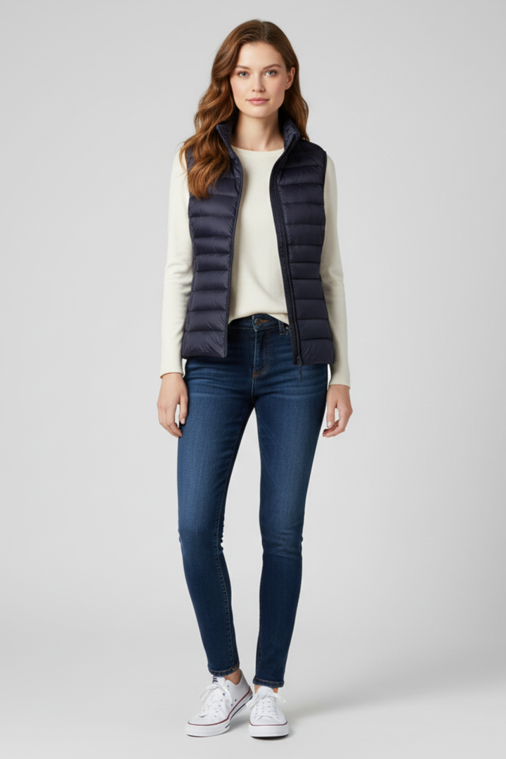 Gilet matelassé léger en duvet pour femme